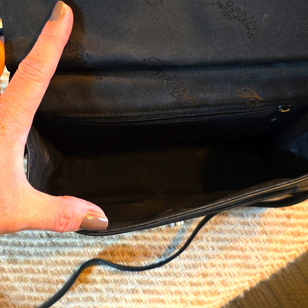 Fossil Vintage Midnight Black Leather Shoulder/crossbody Bag - Picture 5 of 12
